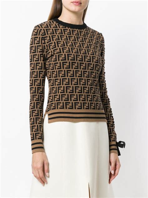 white and black fendi sweater|fendi jumper women's sale.